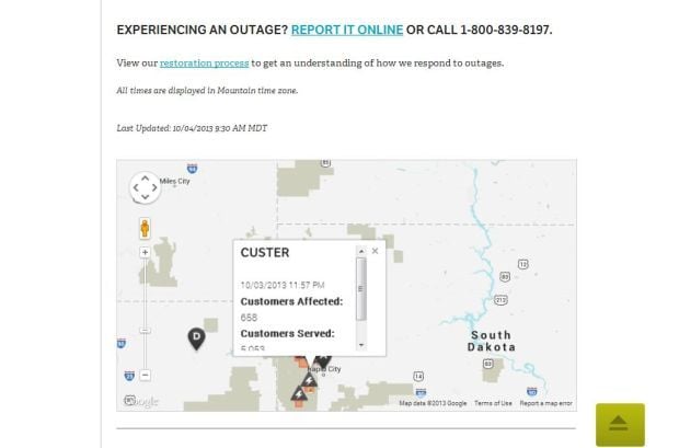 Nearly 9000 power outage calls in the Black Hills