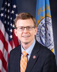 U.S. Rep. Dusty Johnson reacts to being locked down during an attack on the Capitol.
