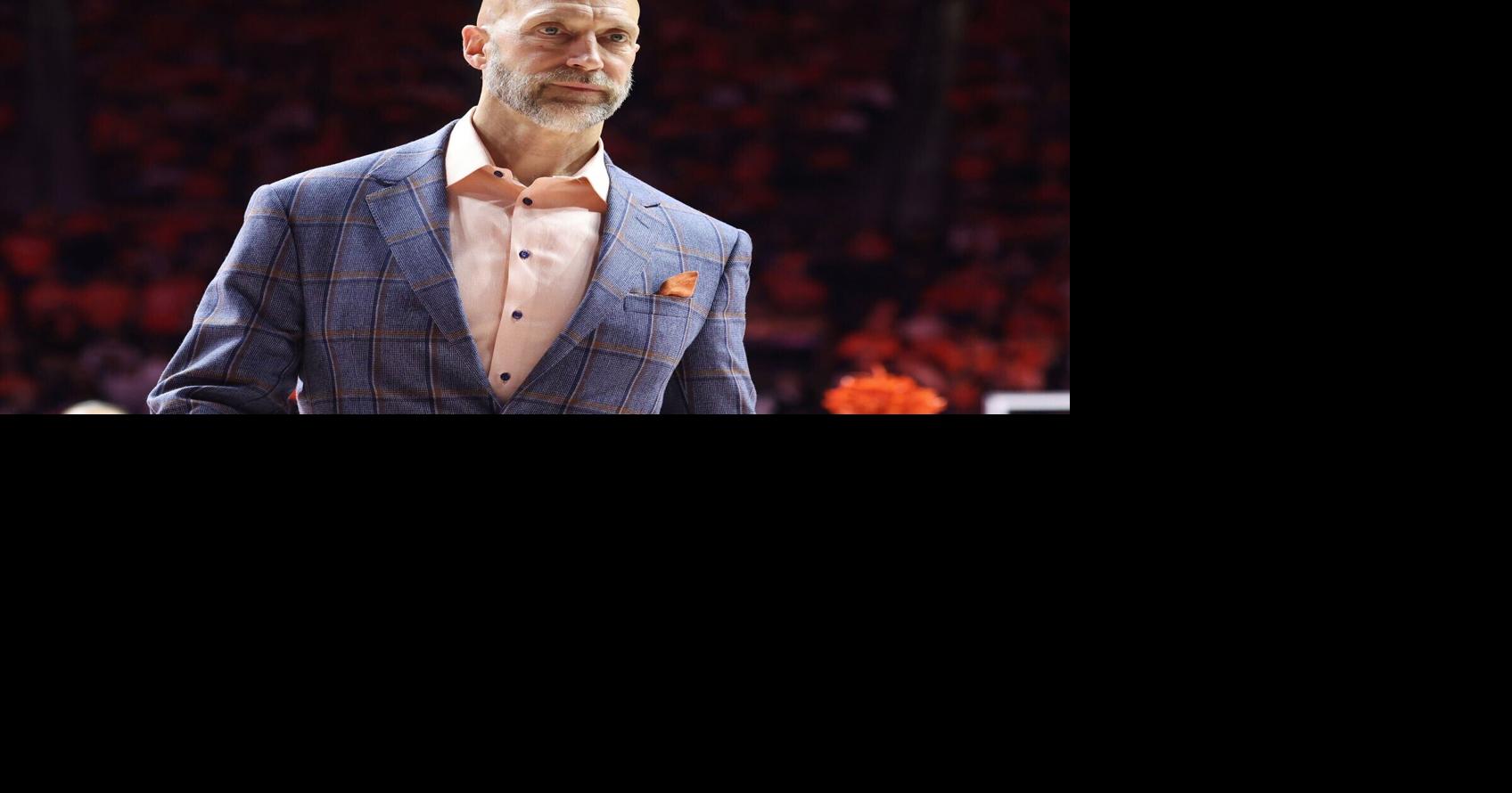 Illinois athletic director Josh Whitman attends a men's basketball game against Michigan on Feb. 27, 2026, at the State Farm Center in Champaign, Illinois.