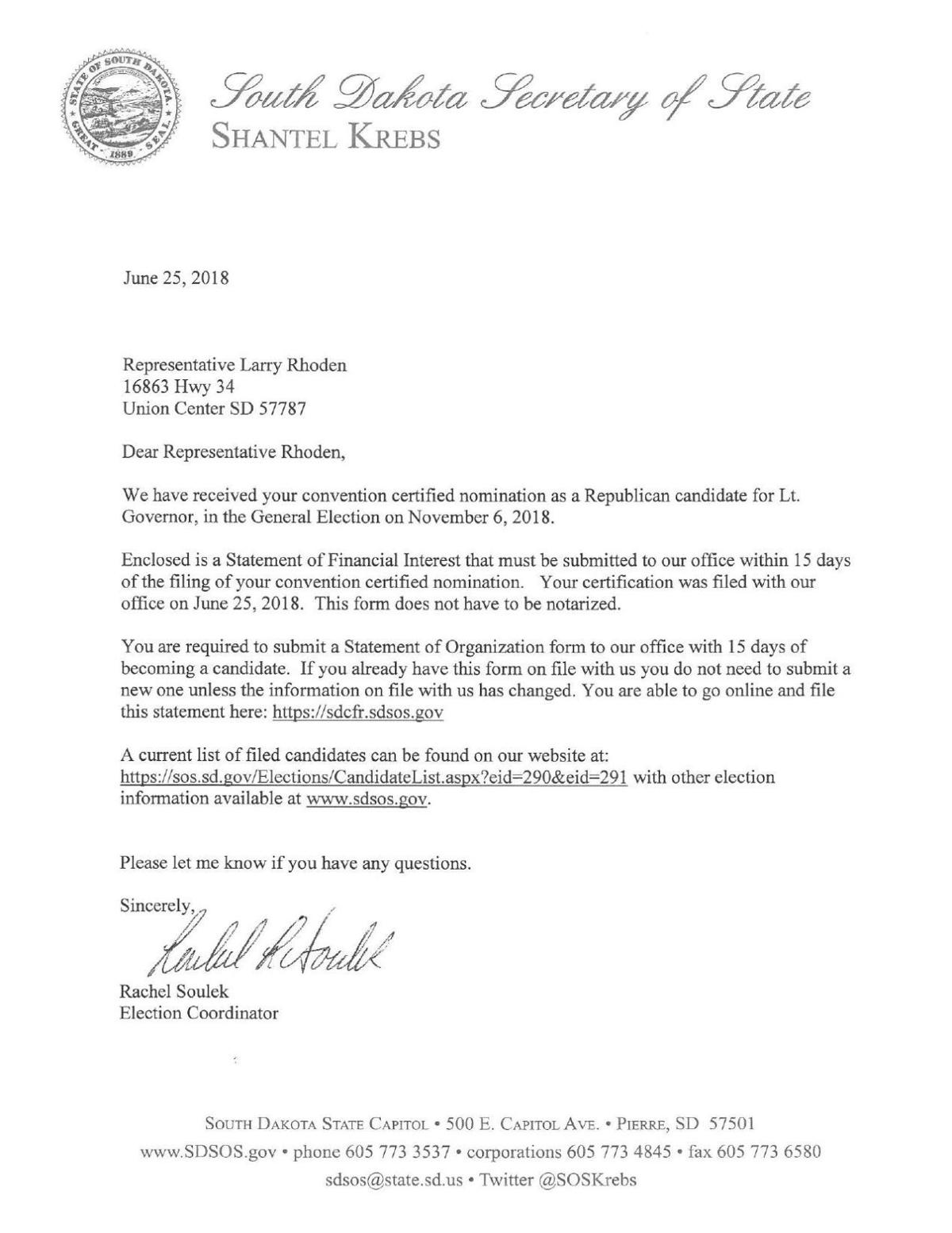 photo Letter To Replace Secretary secretary of state letter to larry