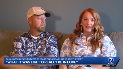 Love at first flight: Nebraska couple celebrates 30 years on airline where they first met