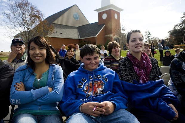 Students dedicate high school  building addition with 