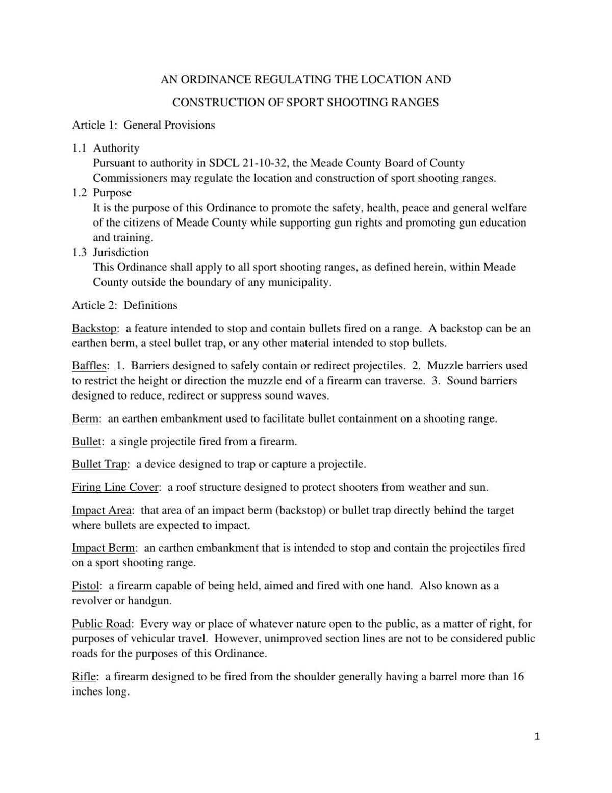 Meade County sets hearing date for shooting range ordinance