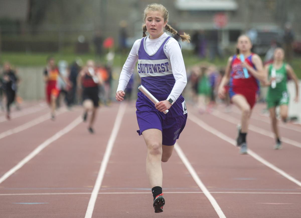 Middle schoolers competing hard in track and field Sports