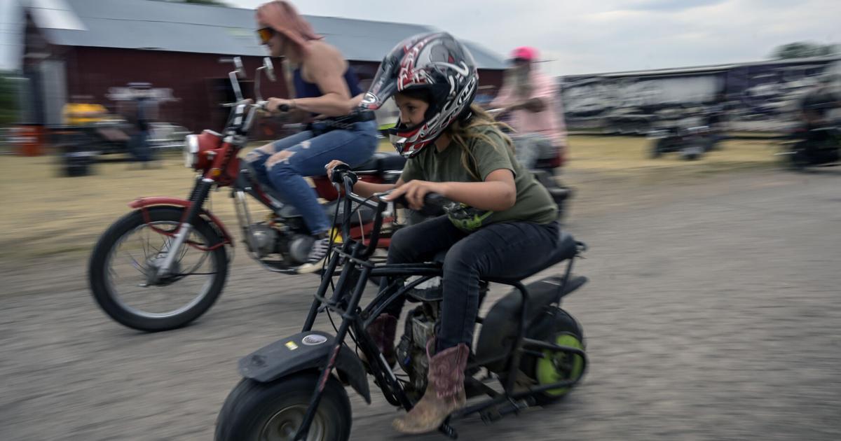 Street Mini Bike Races Mini Bike Street Drag racing at 2024 Sturgis Rally