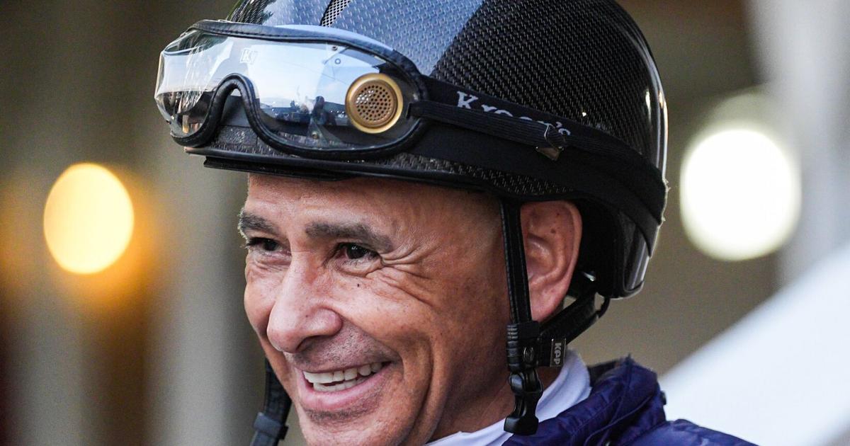 Veteran jockey and two-time Kentucky Derby winner Mike Smith will pilot 2026 Kentucky Derby hopeful So Happy. April 24, 2026.