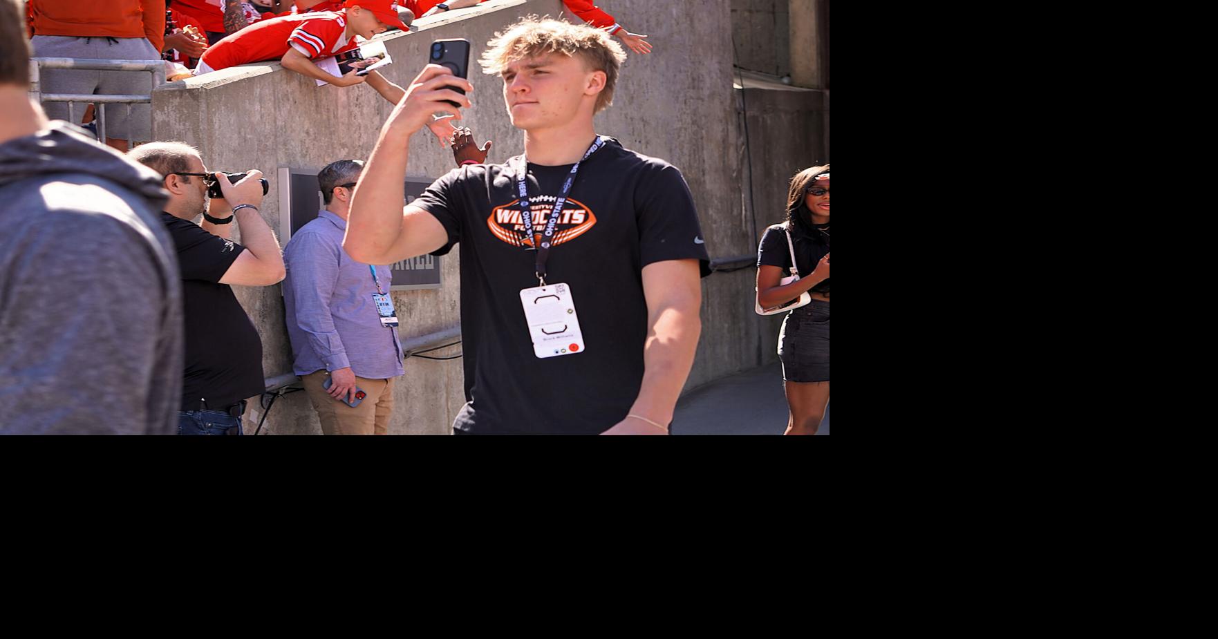 Brock Williams, Libertyville tight end, soaks up the atmosphere of the game between the Ohio State Buckeyes and Texas Longhorns at Ohio Stadium on Aug. 30, 2025.