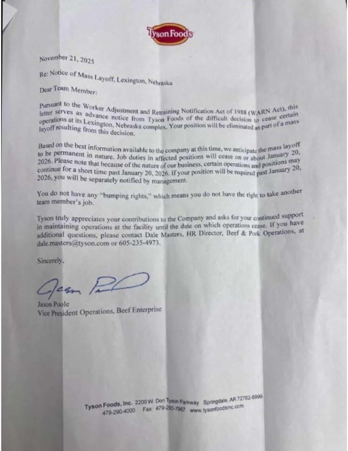 Tyson letter 11-21-2025