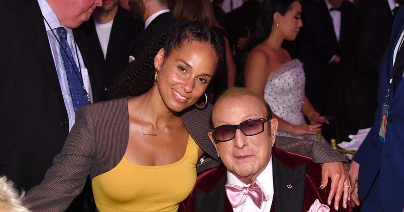 Alicia Keys and Clive Davis share a moment at Davis' 90th birthday bash at Cipriani South Street at Casa Cipriani on April 6, 2022.