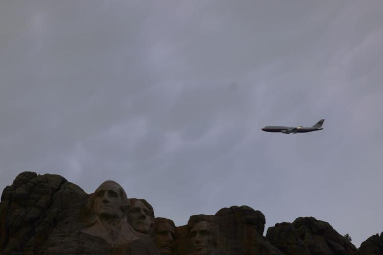 Flying over Mount Rushmore