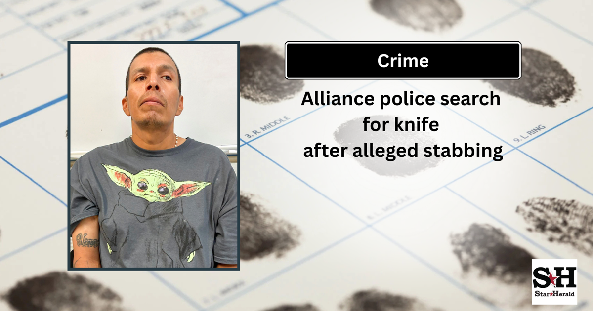 Alliance police search for knife after alleged stabbing