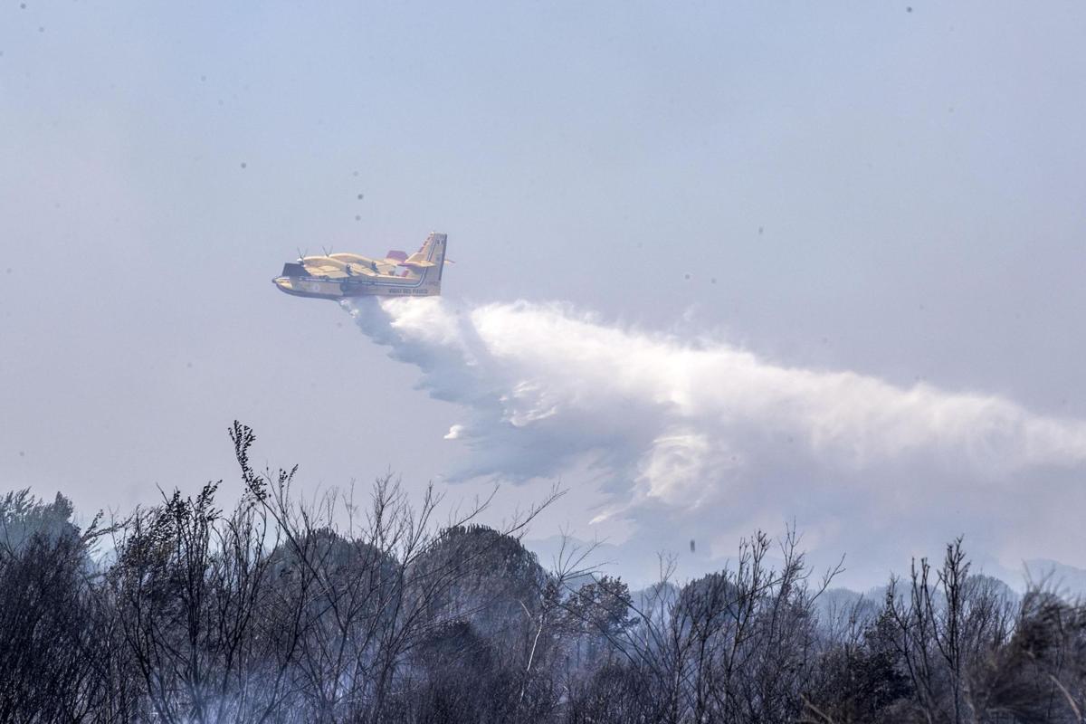 CORRECTION Italy Wildfires
