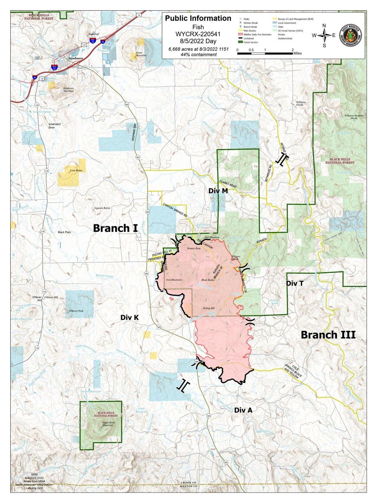 Wyoming Fish Fire map