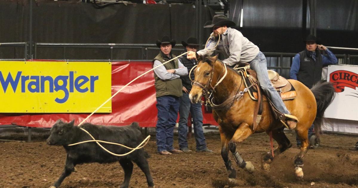 Missouri, Idaho cowboys take top spot in tie-down roping slack at Rodeo ...