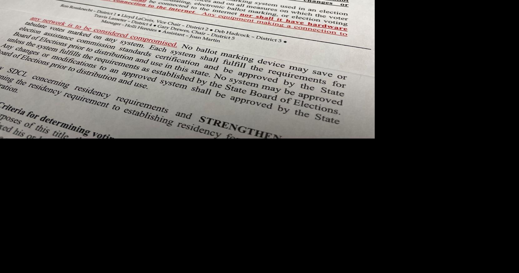 Pennington County commission backs proposed election law changes