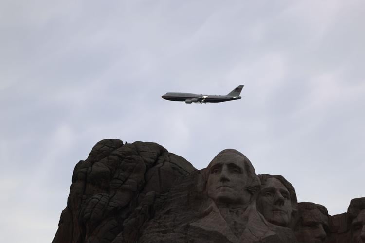 Plane flying over Washington
