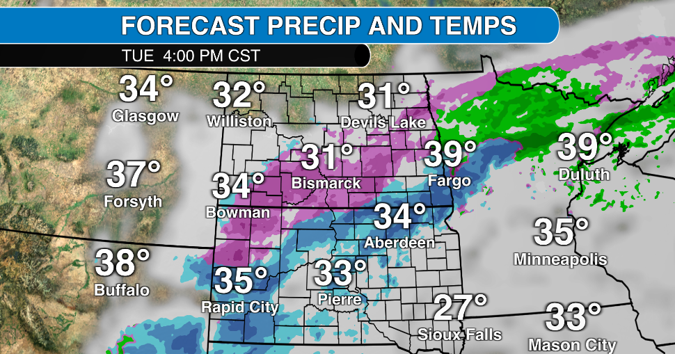 Storm update: Significant amounts of freezing rain and snow still to come for the Dakotas