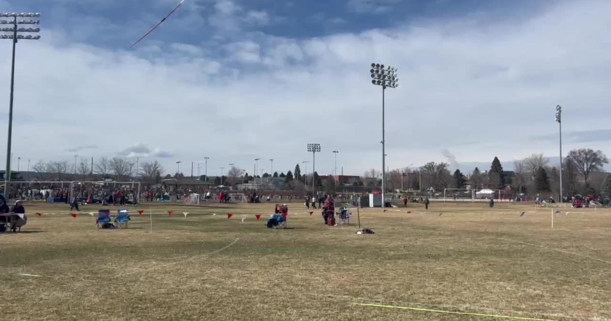 Brynn Nelson of Stevens competes in javelin at West River AA Preview