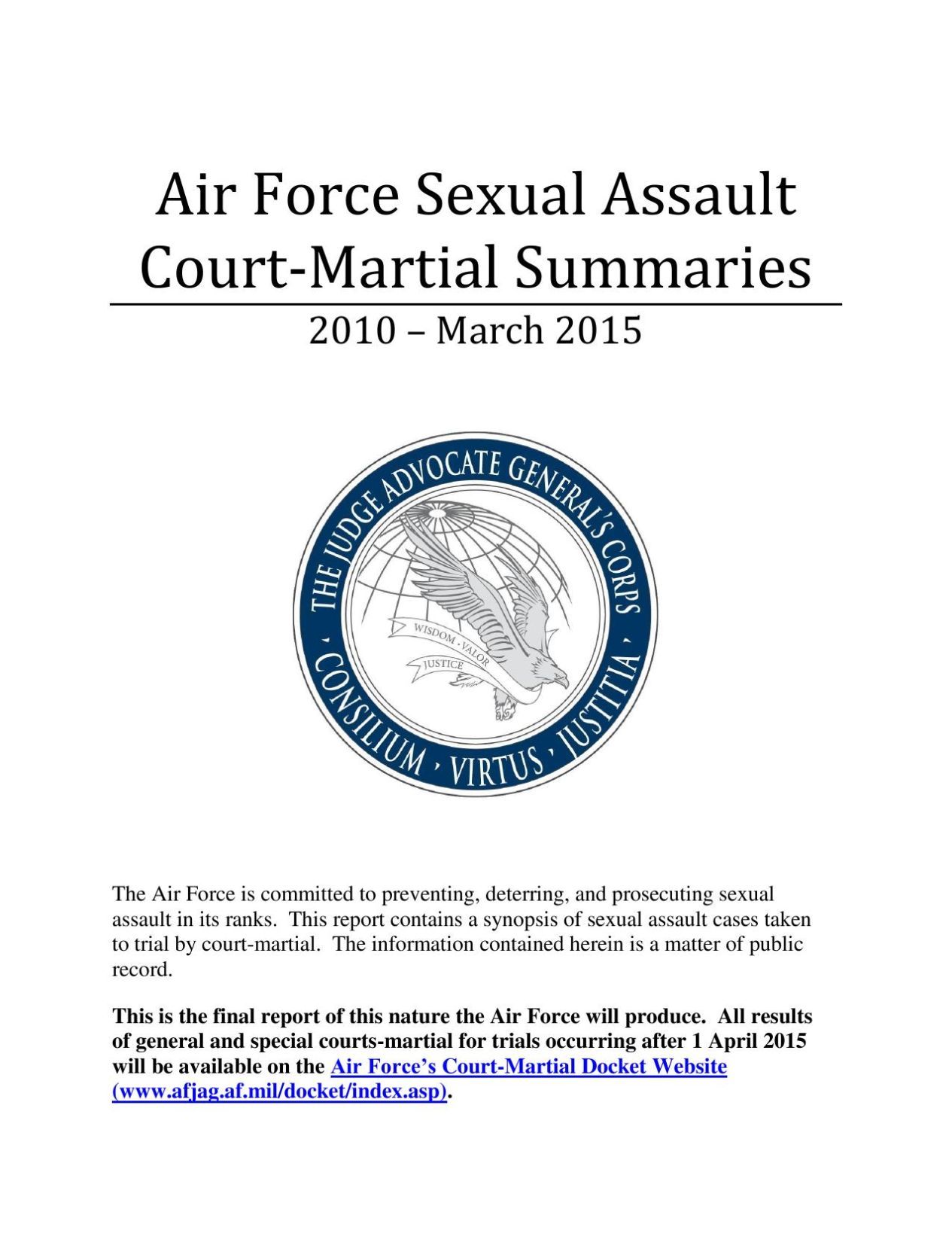 air force court martial summaries