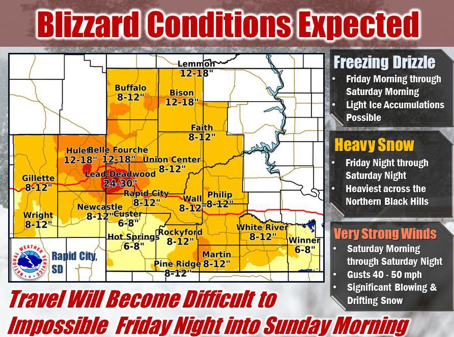 Blizzard Warning Issued For Friday, Saturday