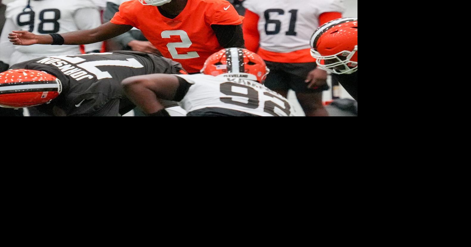 Quarterback Shedeur Sanders during the Browns OTA camp in Berea on May 20, 2026.