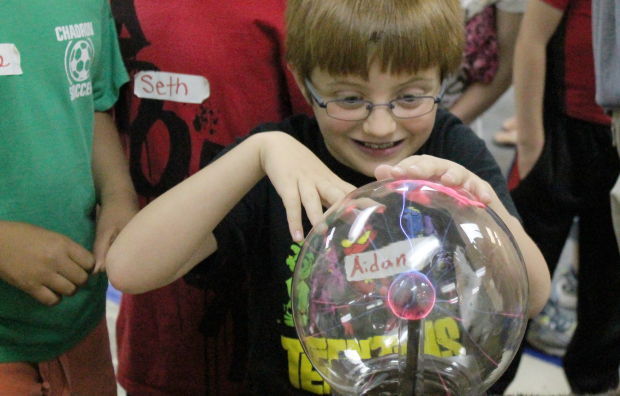 Aidan Dressel with plasma globe