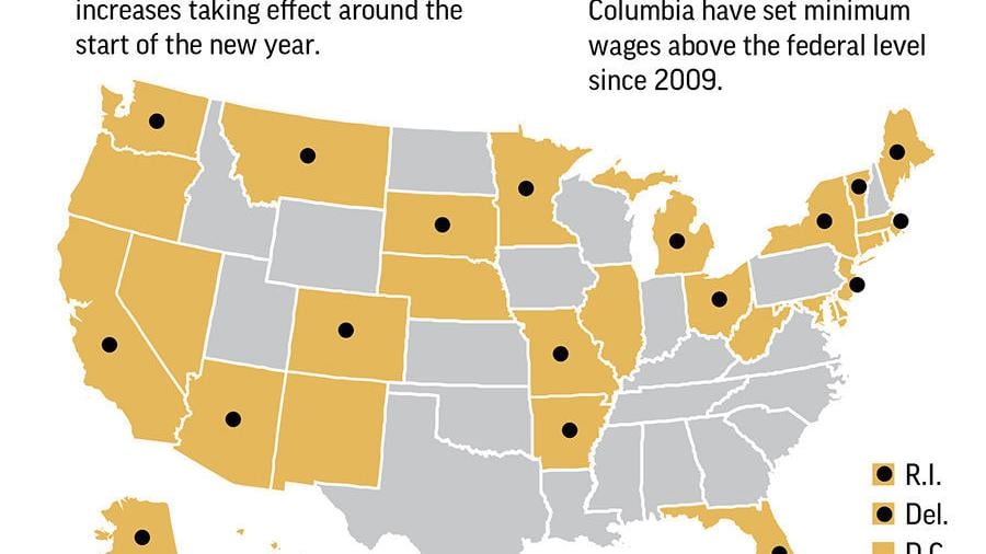 South Dakota among 29 states with minimum wages above federal level