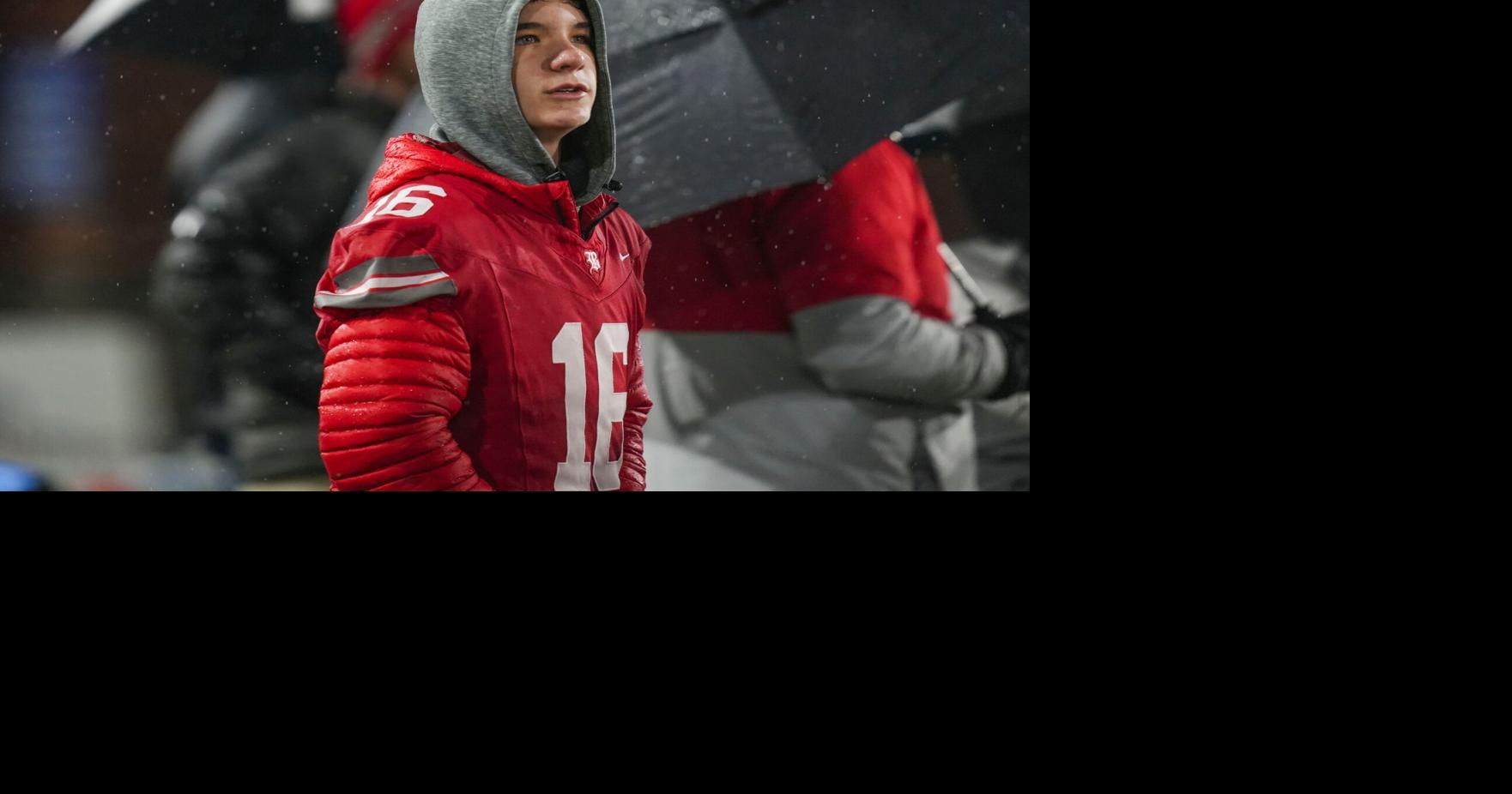 Baylor's Marshall Manning (16) watches a play on the sidelines during the Division II-AAA championship game at Finley Stadium in Chattanooga, Tenn., on Dec. 4, 2025.