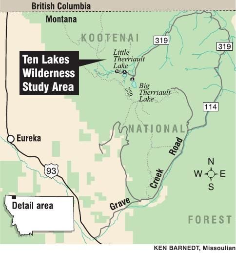 Map Of Ten Lakes Wilderness Study Area Ravallirepublic Com