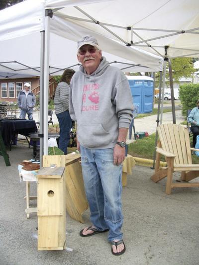Ed Hayes with his flicker nesting box