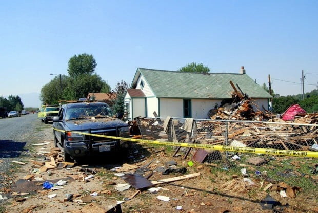 Victim of Harrison house explosion in critical condition at burn center