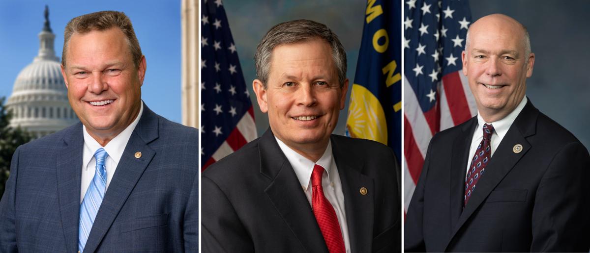 From left, Sen. Jon Tester, Sen. Steve Daines and Rep. Greg Gianforte