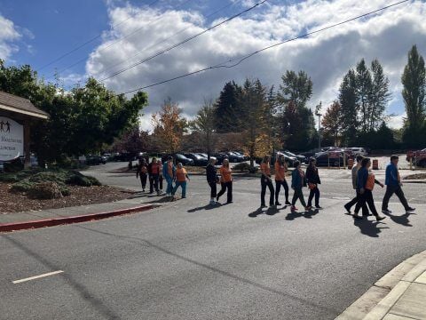 St. Joseph caregivers, guests walk together for Orange Shirt Day