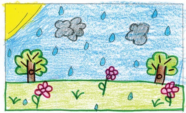 Premium Vector | Hand drawn sketch of rainy season cartoon photo frame