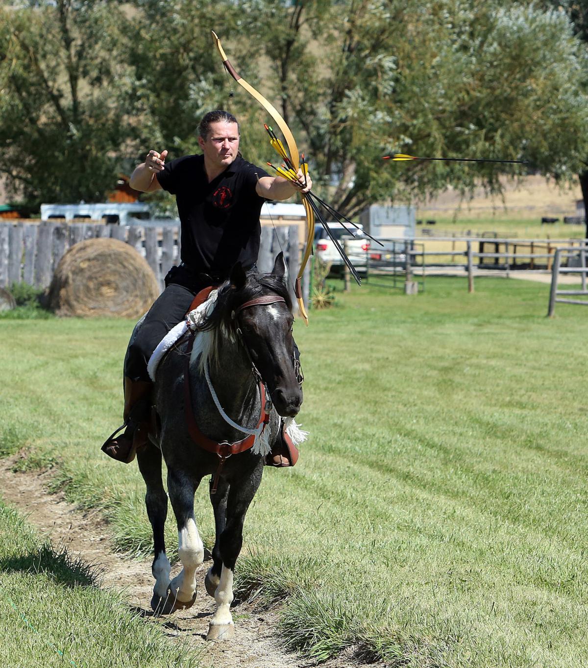 Mounted archery Competitors gather at Hamilton ranch for weekend