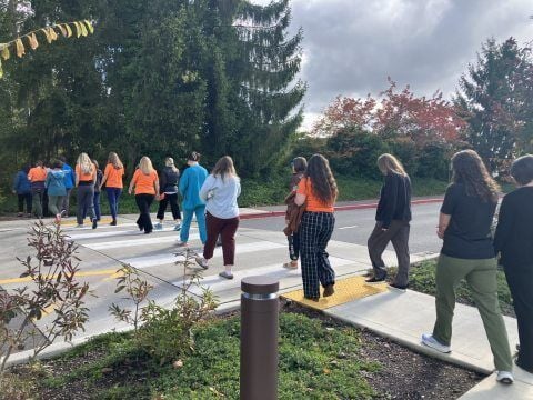 St. Joseph caregivers, guests walk together for Orange Shirt Day