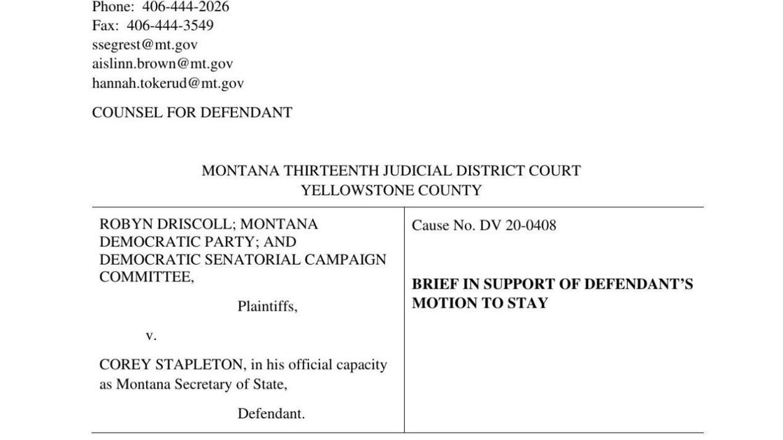 Attorney General Tim Fox S Brief In Support Of Motion To Stay State Regional Ravallirepublic Com