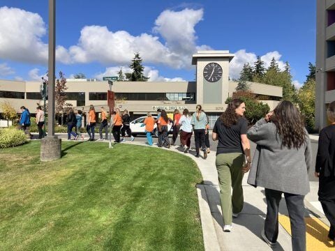 St. Joseph caregivers, guests walk together for Orange Shirt Day