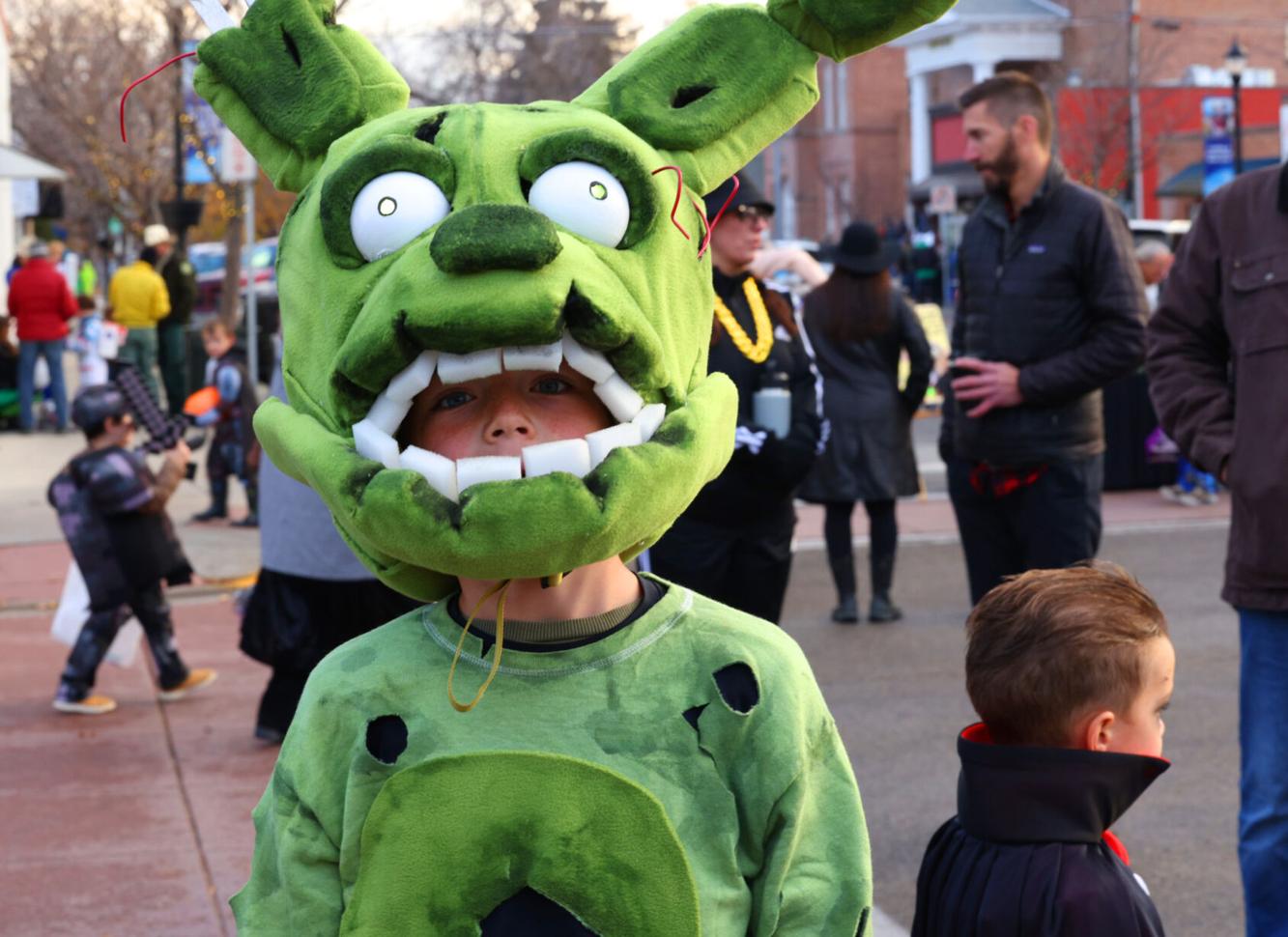 Hamilton Halloween trickortreat event, inflatable race