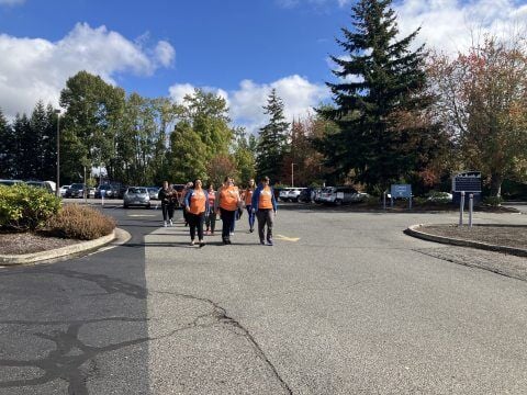 St. Joseph caregivers, guests walk together for Orange Shirt Day