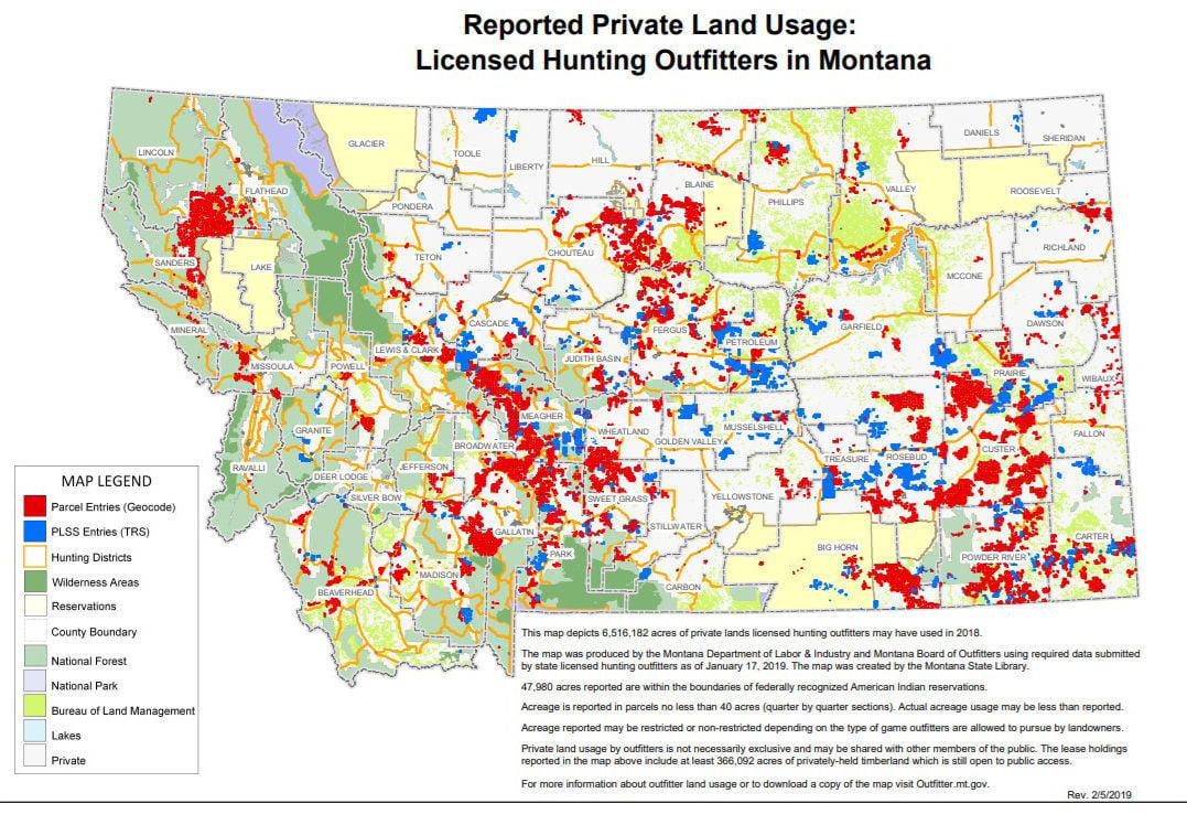 Map shows 6.5M private acres leased by hunting outfitters ...