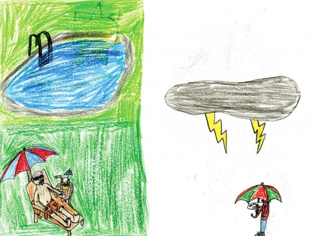 flood drawing for kids