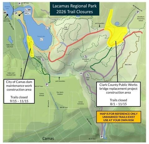 Trail and access closures begin soon at Lacamas Regional Park for bridge replacement project