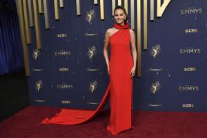See photos of stars arriving at the Emmy Awards and standout fashion moments
