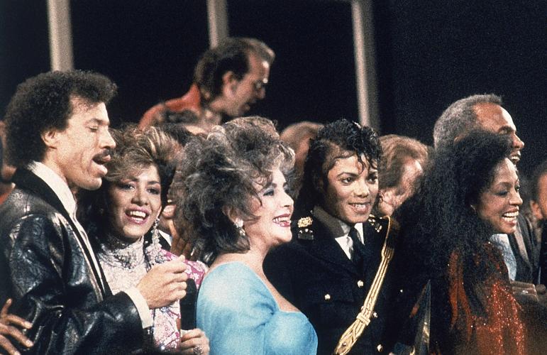 USA Los Angeles Lionel Richie, Elizabeth Taylor, Michael Jackson and Diana Ross