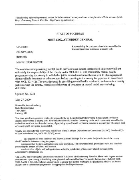 Ag Opinion Jail Healthcare Services Pdf Record Eagle Com