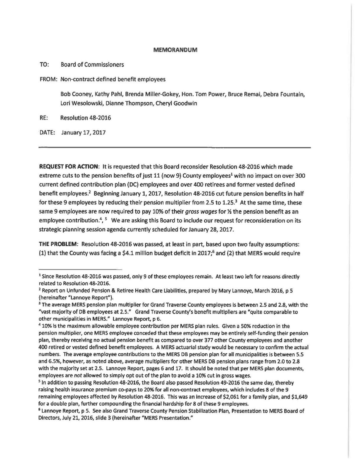 Non Contract Defined Benefit Employees Memo Record Eagle Com The memo should motivate the reader to take the desired action. non contract defined benefit employees