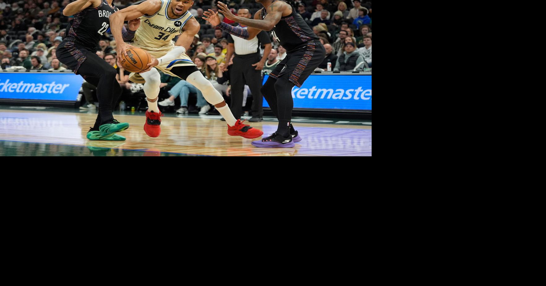 Antetokounmpo scores 29, surpasses 21,000 career points in Bucks' 116-99 win over Nets