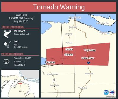 Tornado warning issued for Emmet, Cheboygan counties | Local News