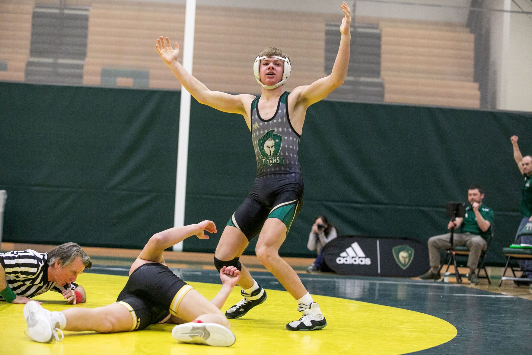 Traverse City West Wrestling Team Clinches Victory Over Traverse City Central in Division 1 Team District Finals